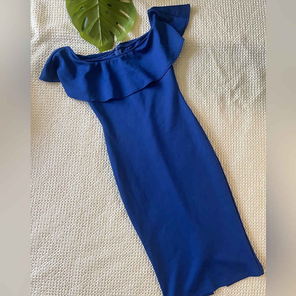 NWOT! Classy royal blue off shoulder dress